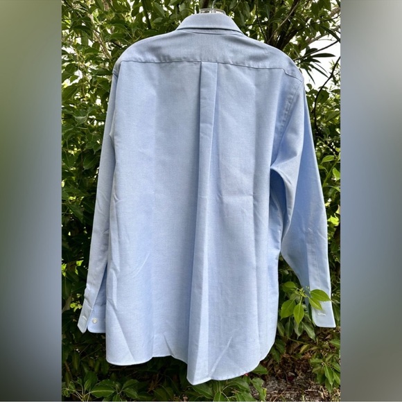 NWT The Narrow Company Wrinkle Free Oxford 16. 32/33 Men’s Shirt Light Blue - Picture 7 of 8
